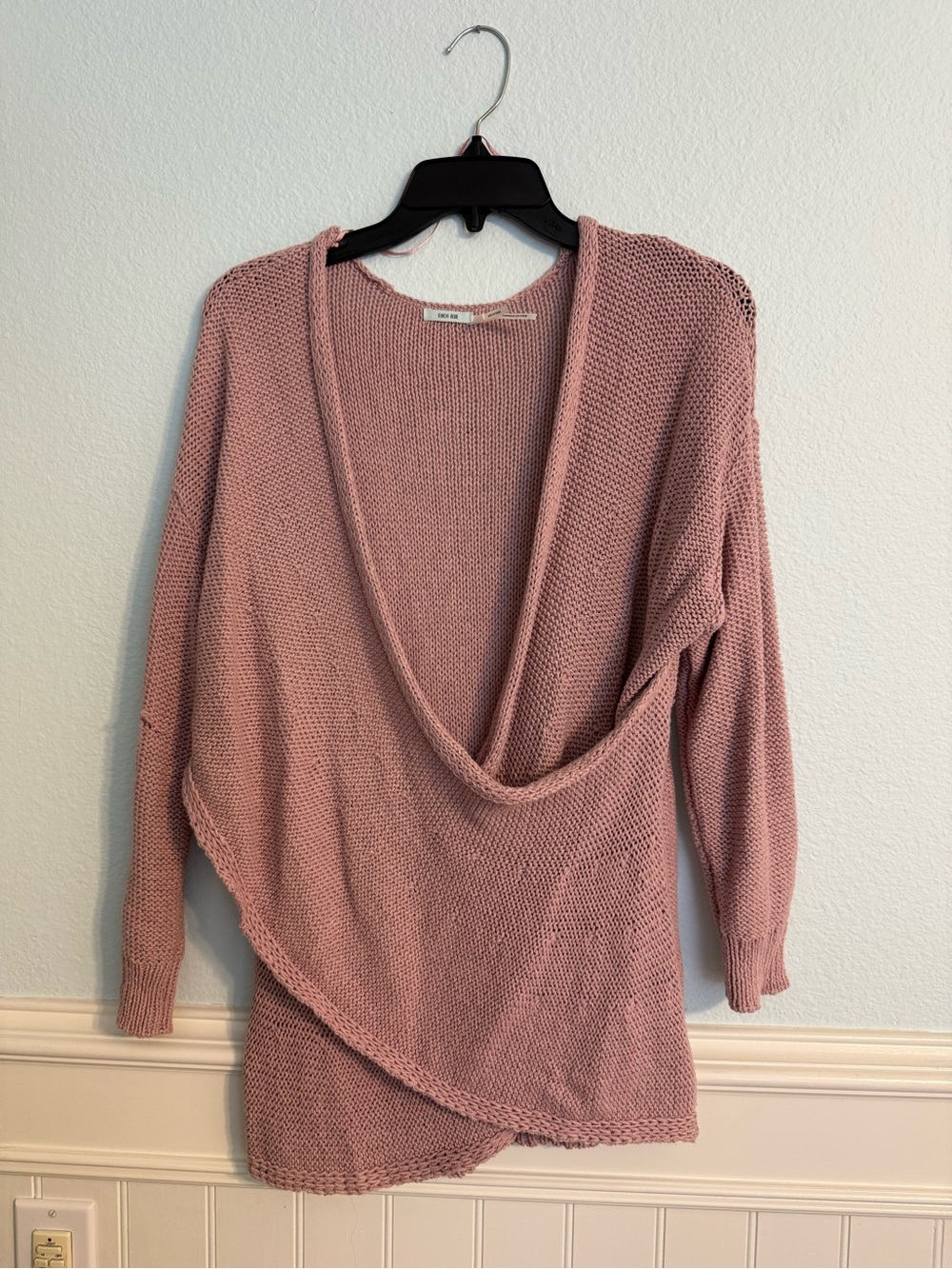 Kimchi Blue Dusty Rose crisscross Draped Knit Sweater